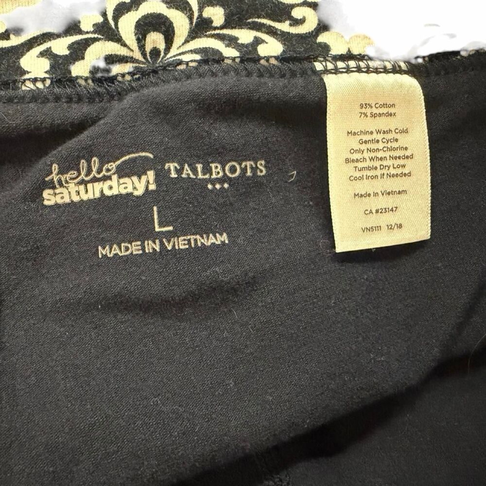 Hello Saturday Talbots navy & white floral print - Picture 3 of 3